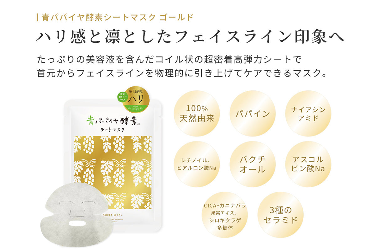 青パパイヤ酵素 シートマスク – 羽田甚商店