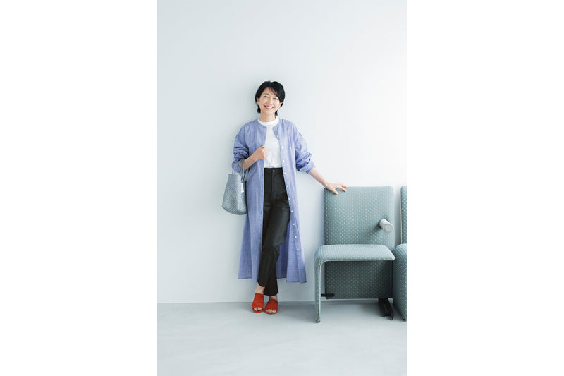 【ナチュランコラボ】綿麻ムラ染めシャンブレーシャツワンピース